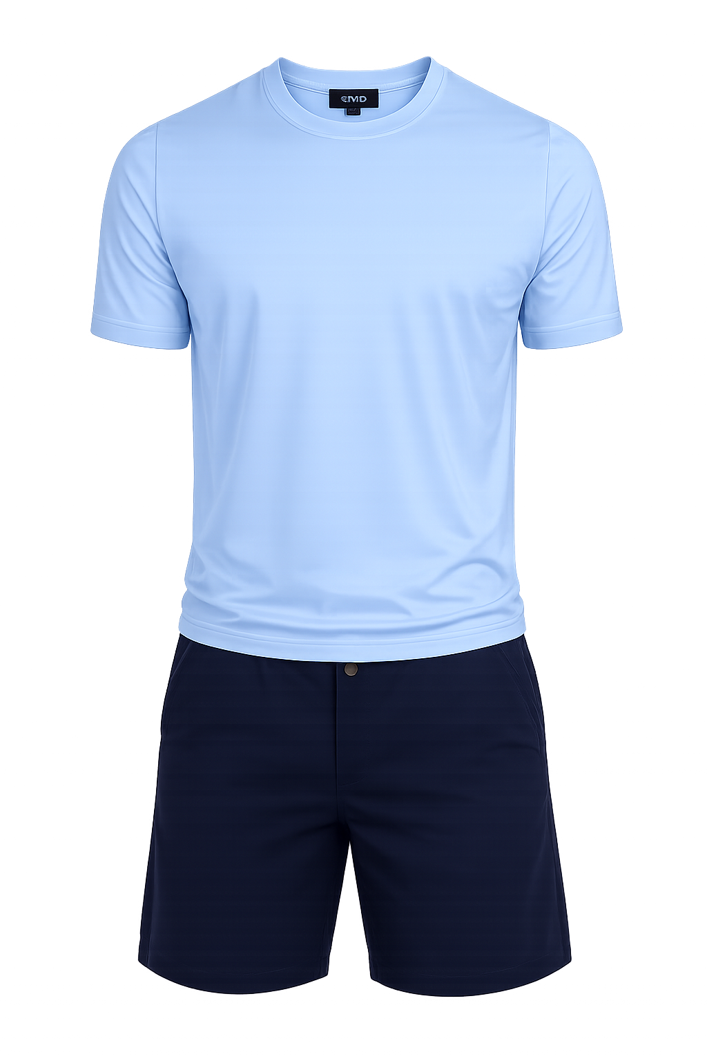 Arvio Essential Sky Blue T-Shirt & Navy Shorts Set
