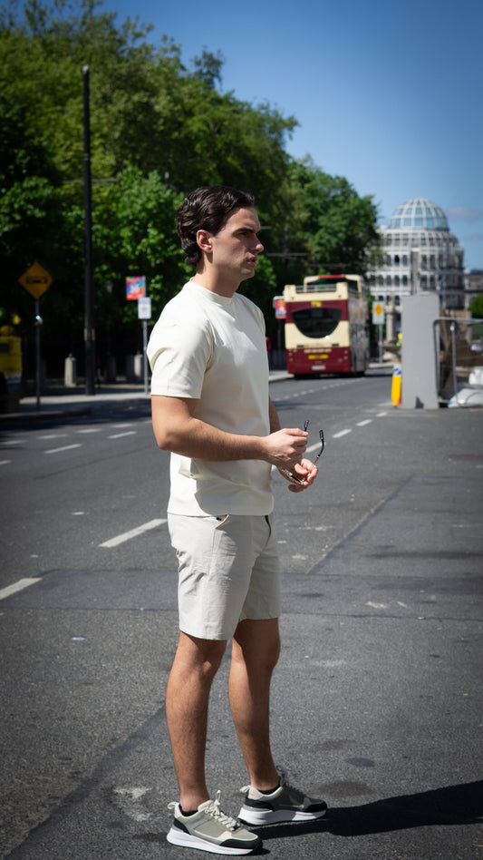 Arvio Essential Cream T-Shirt & Sand Shorts Set
