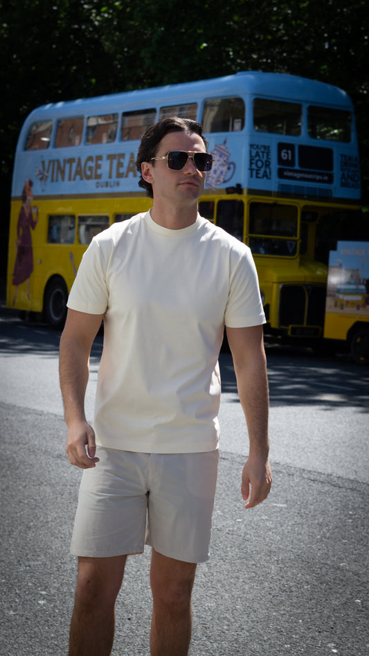 Arvio Essential Cream T-Shirt & Sand Shorts Set