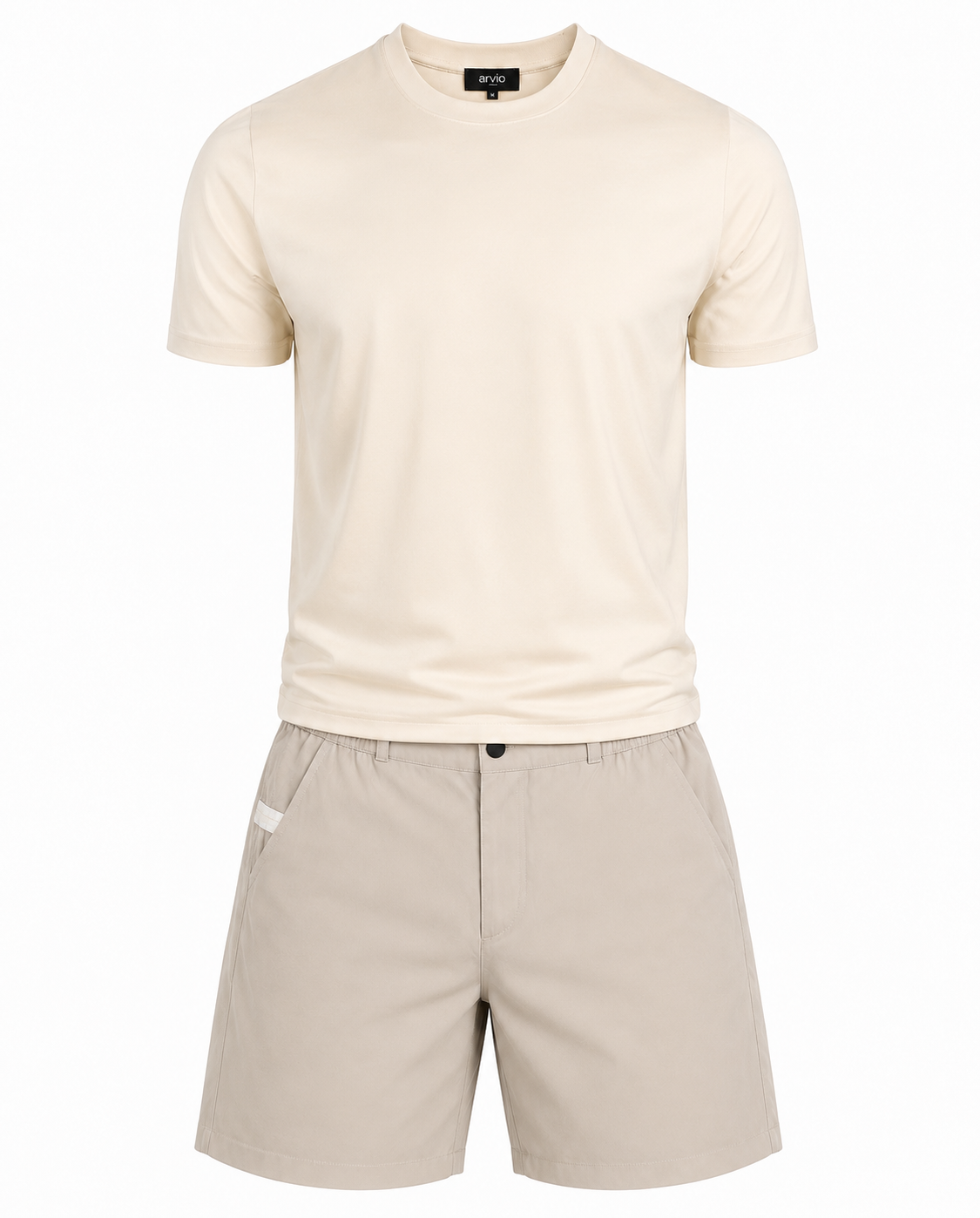 Arvio Essential Cream T-Shirt & Sand Shorts Set