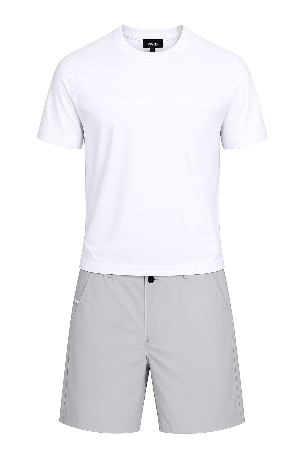 Arvio Essential White T-Shirt & Grey Shorts Set